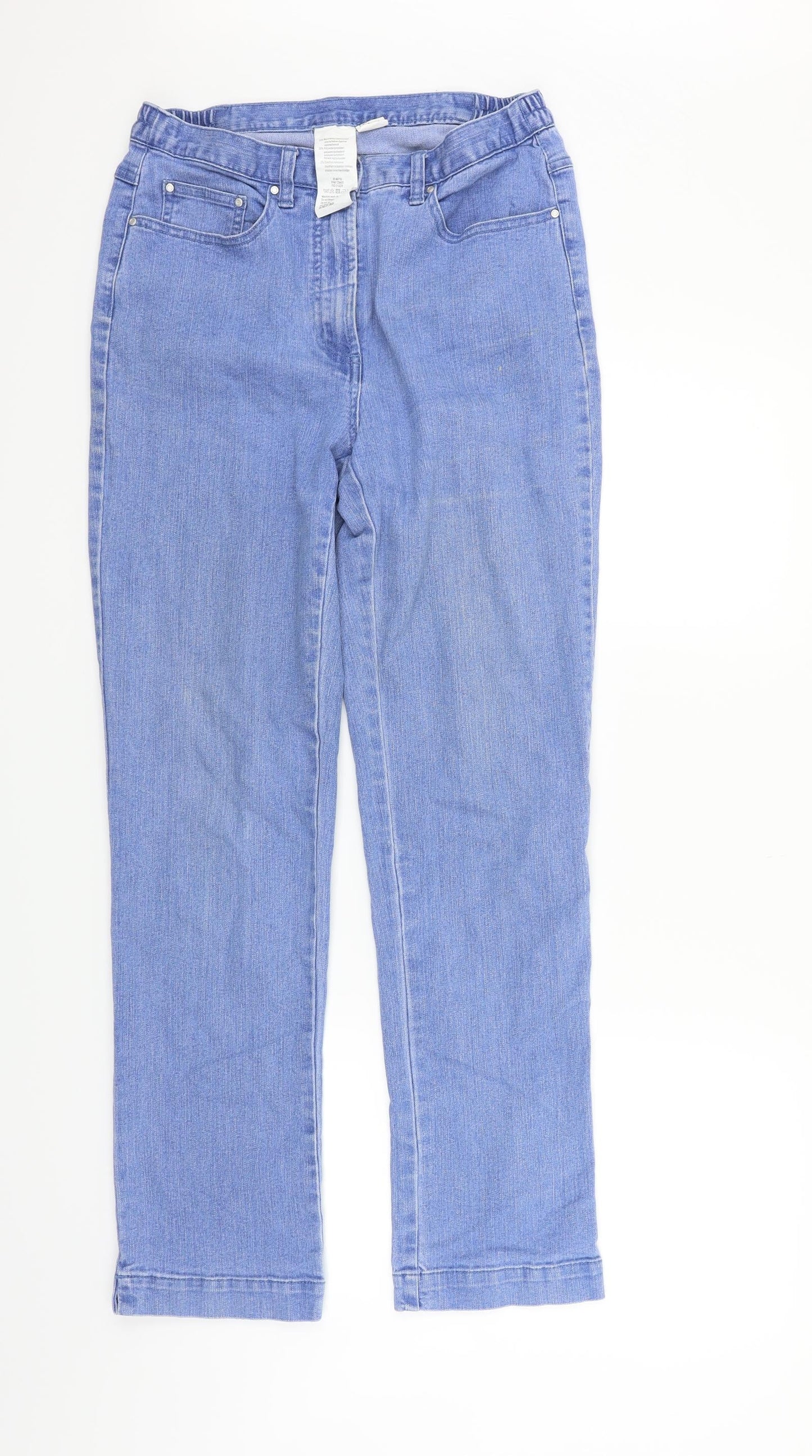 Womens UK Size 10 Preworn Regular Fit Straight Blue Jeans