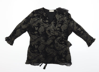 Womens UK Size M Bonmarché Black Basic Blouse