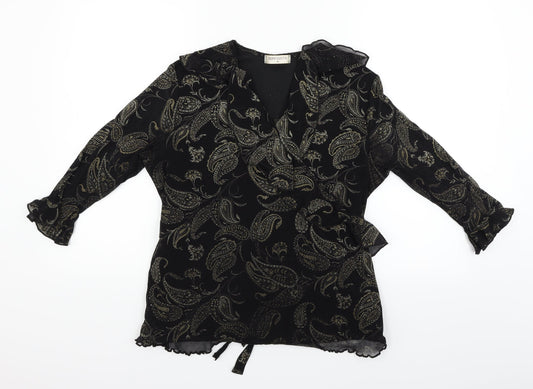Womens UK Size M Bonmarché Black Basic Blouse