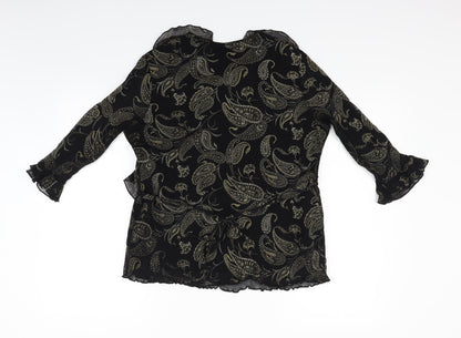 Womens UK Size M Bonmarché Black Basic Blouse