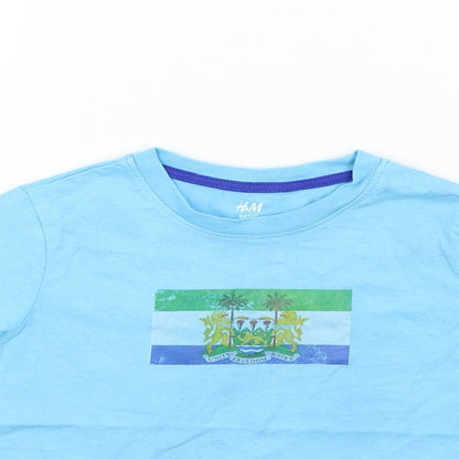H&M Boys Blue   Basic T-Shirt Size 5-6 Years