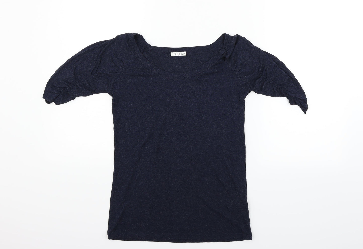 Womens UK Size 8 Topshop Blue Basic T-Shirt