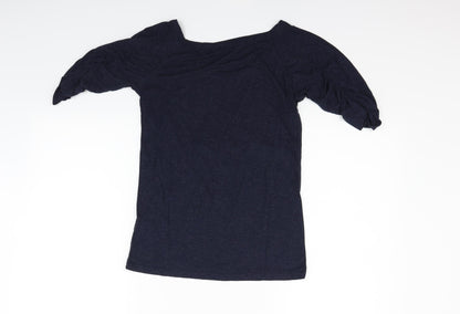 Womens UK Size 8 Topshop Blue Basic T-Shirt