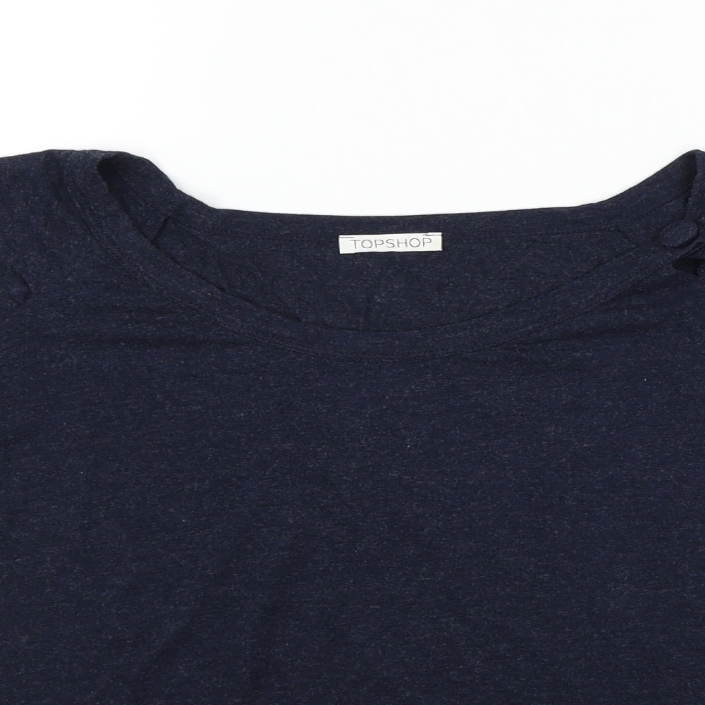 Womens UK Size 8 Topshop Blue Basic T-Shirt