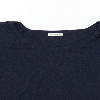 Womens UK Size 8 Topshop Blue Basic T-Shirt