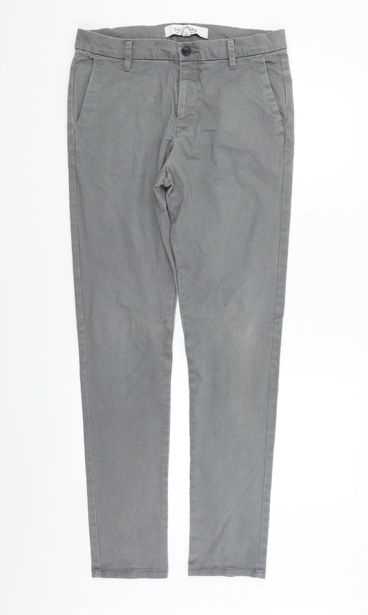 Mens UK Size M Topman Regular Fit Straight Grey Jeans