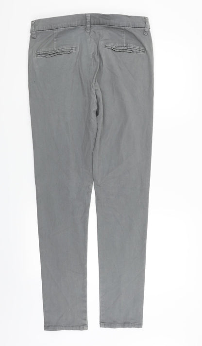 Mens UK Size M Topman Regular Fit Straight Grey Jeans