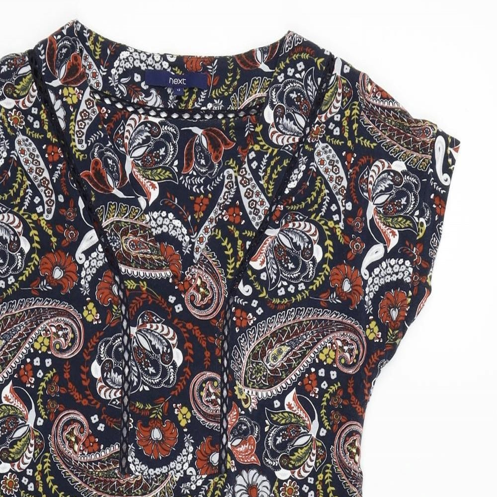 NEXT Womens Blue Geometric  Fit & Flare  Size 12