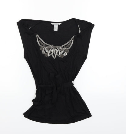 Womens UK Size XS H&M Black Basic Tank