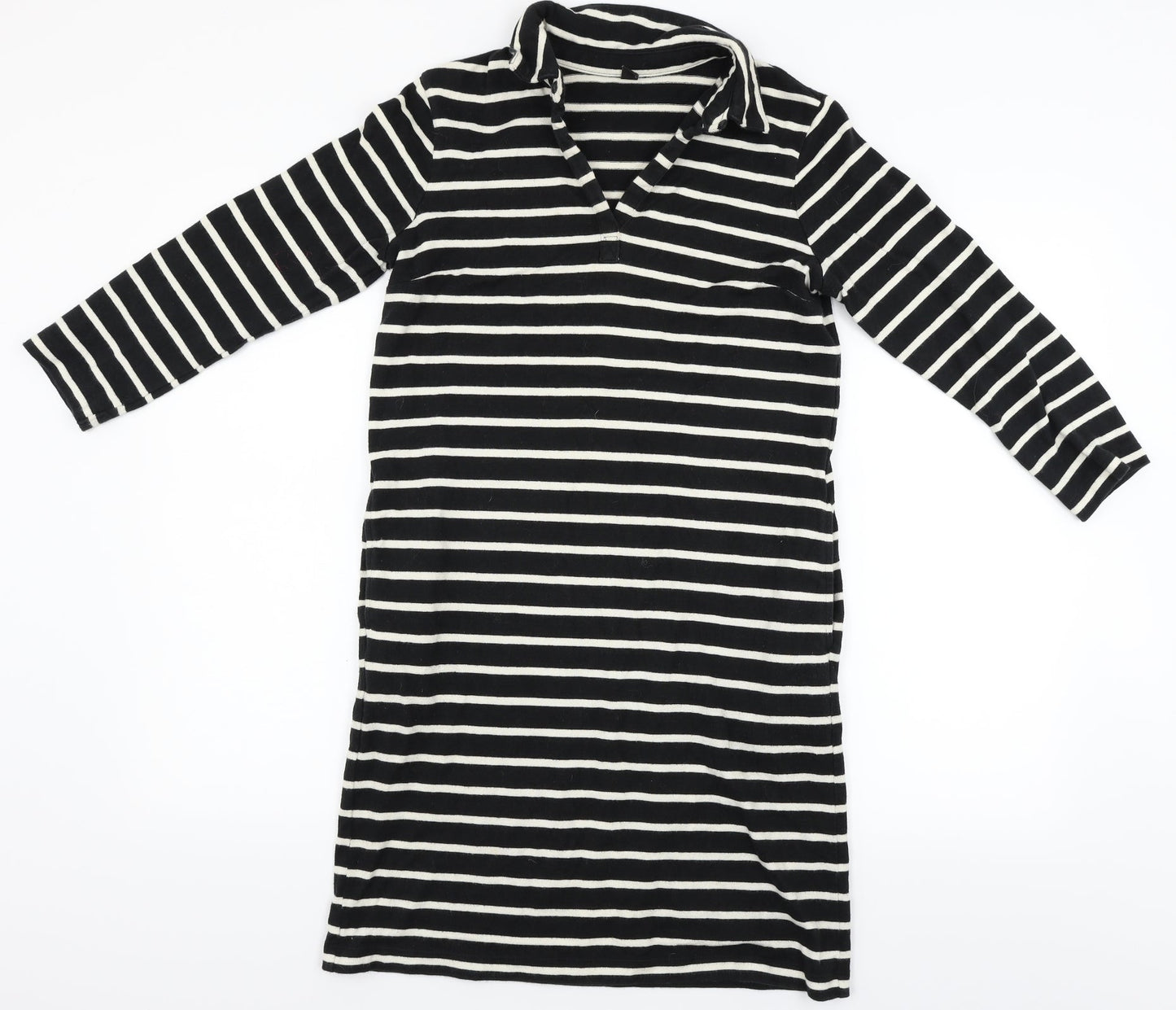uniclo Womens Black Striped  Pullover Jumper Size S