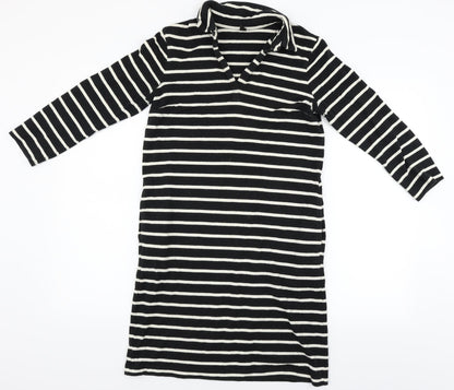 uniclo Womens Black Striped  Pullover Jumper Size S