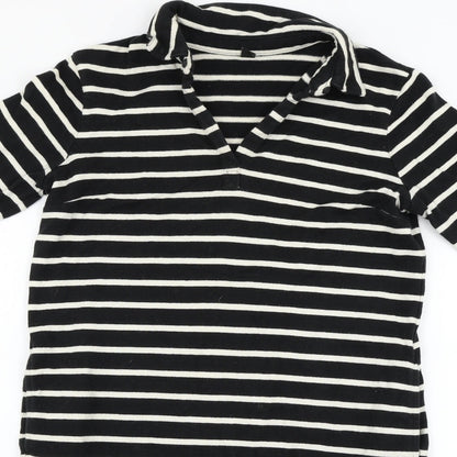 uniclo Womens Black Striped  Pullover Jumper Size S