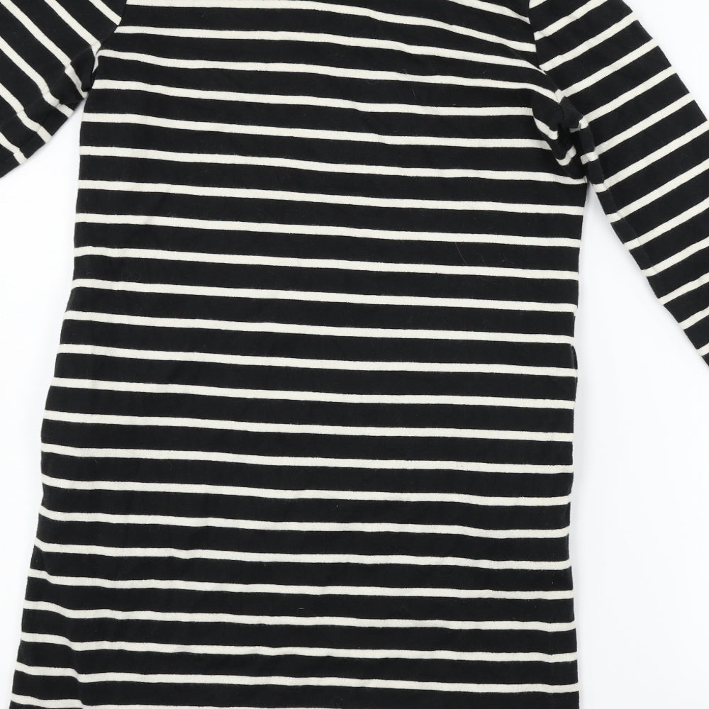 uniclo Womens Black Striped  Pullover Jumper Size S