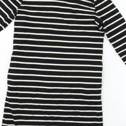 uniclo Womens Black Striped  Pullover Jumper Size S