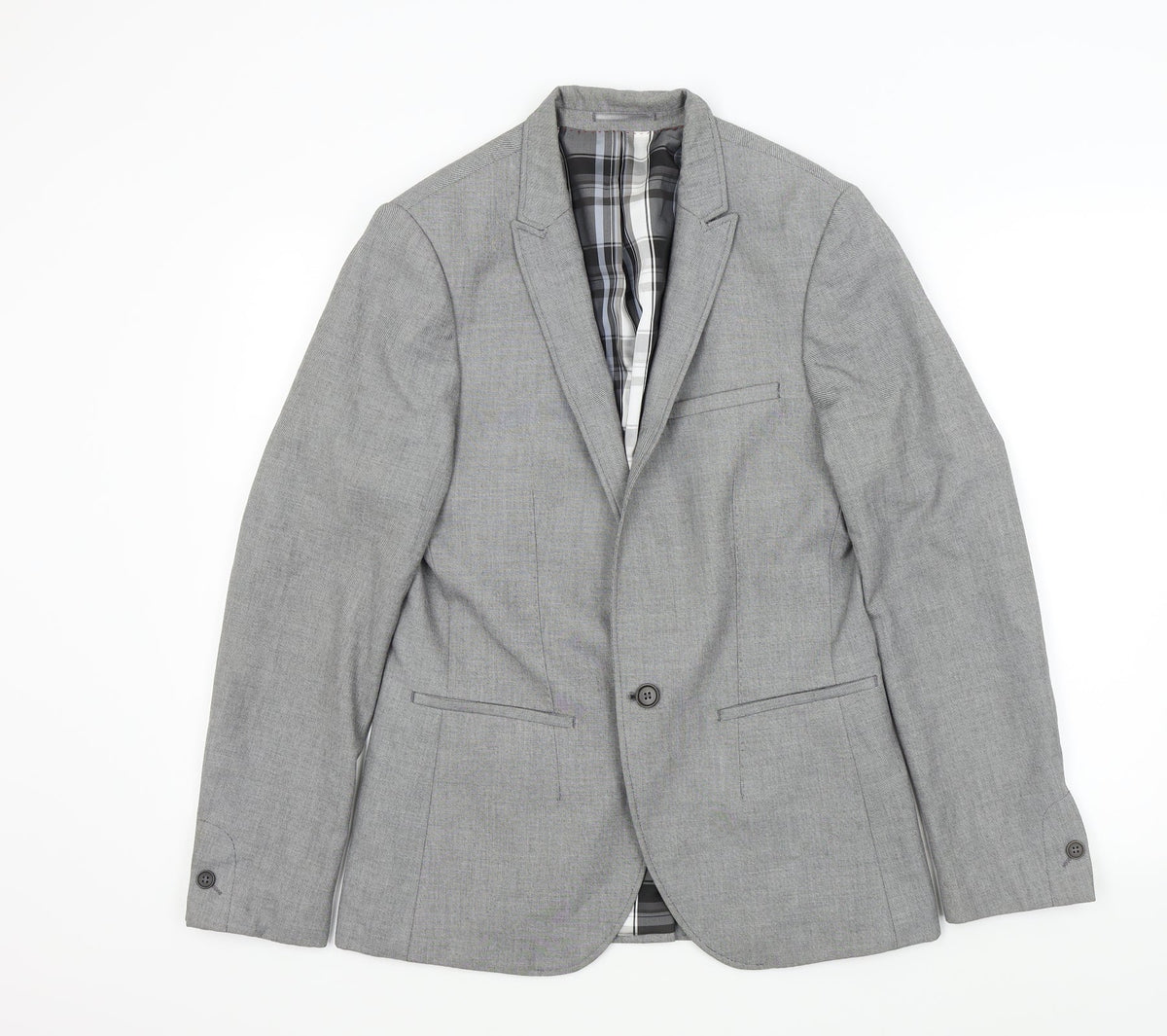 L'ART Mens Grey   Jacket Suit Jacket Size 38