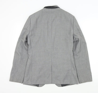 L'ART Mens Grey   Jacket Suit Jacket Size 38