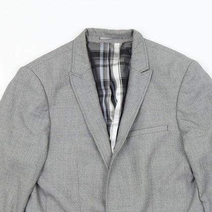 L'ART Mens Grey   Jacket Suit Jacket Size 38