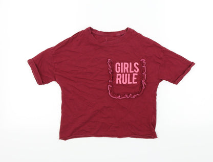 Next Girls Red   Basic T-Shirt Size 8 Years