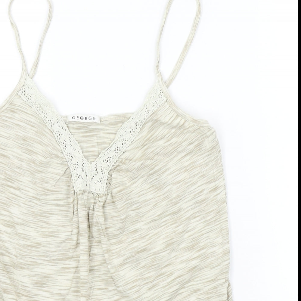 George Womens Beige   Basic T-Shirt Size 10  - LACE