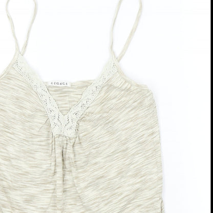 George Womens Beige   Basic T-Shirt Size 10  - LACE