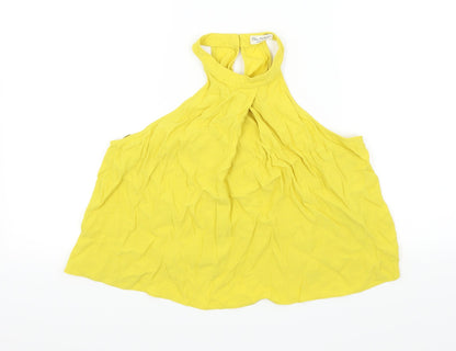 Miss Selfridge Womens Yellow   Basic Blouse Size 6