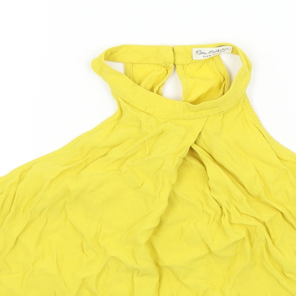 Miss Selfridge Womens Yellow   Basic Blouse Size 6