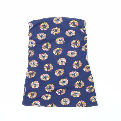 Papaya Womens Blue Floral  Basic Blouse Size 8