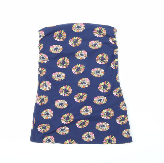 Papaya Womens Blue Floral  Basic Blouse Size 8