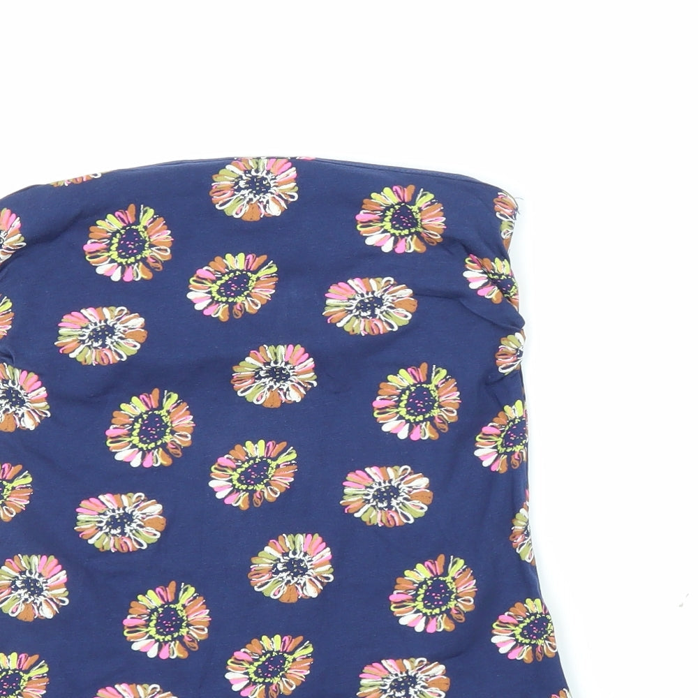 Papaya Womens Blue Floral  Basic Blouse Size 8