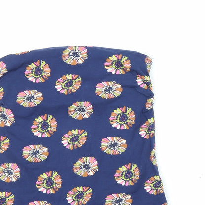 Papaya Womens Blue Floral  Basic Blouse Size 8