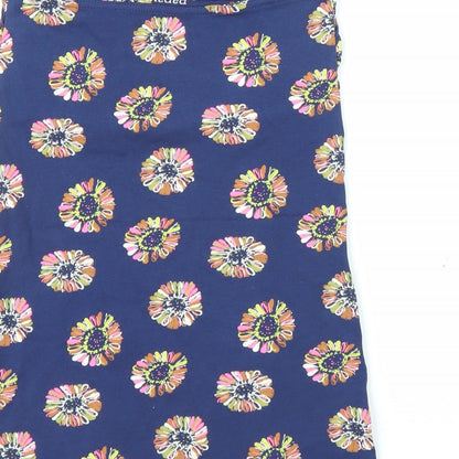 Papaya Womens Blue Floral  Basic Blouse Size 8