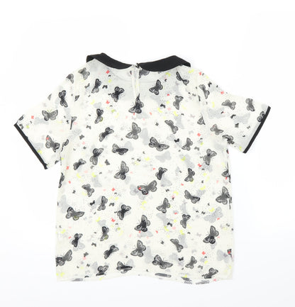 Primark Womens Ivory Animal Print  Basic Blouse Size 8