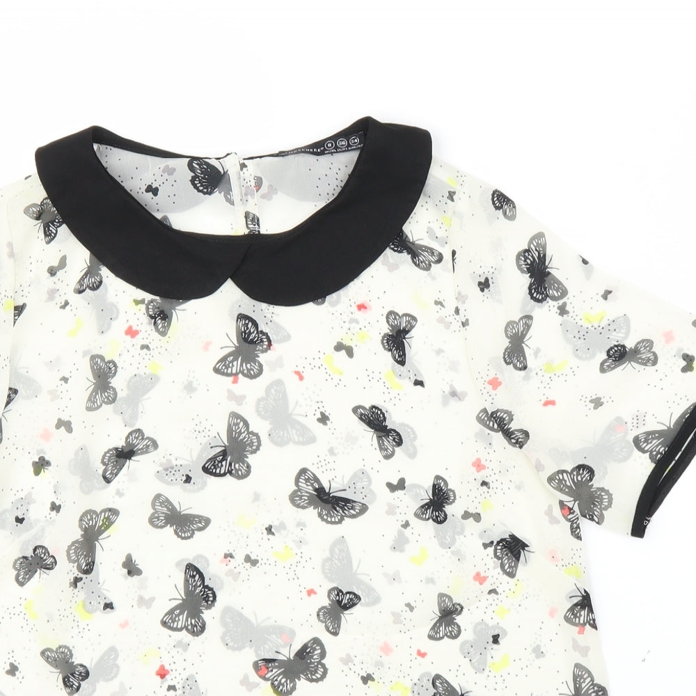 Primark Womens Ivory Animal Print  Basic Blouse Size 8