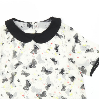 Primark Womens Ivory Animal Print  Basic Blouse Size 8