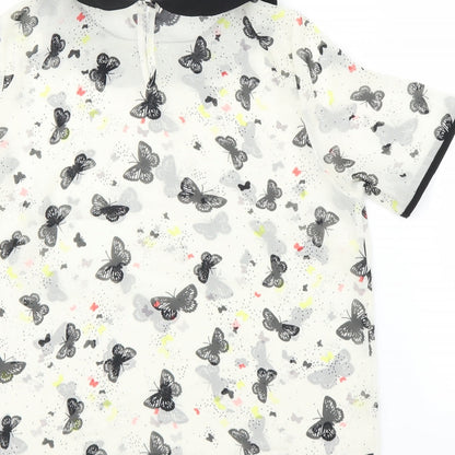 Primark Womens Ivory Animal Print  Basic Blouse Size 8