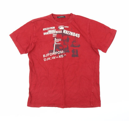 Topman Mens Red    T-Shirt Size L