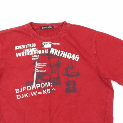 Topman Mens Red    T-Shirt Size L