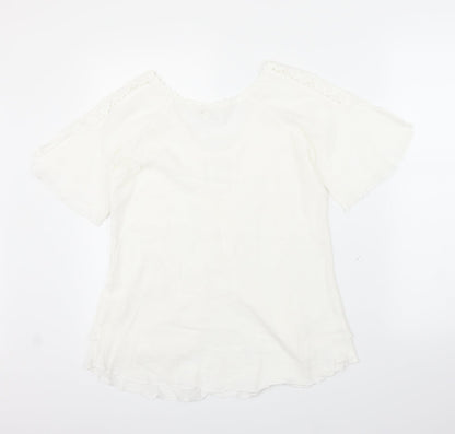 A Costa Womens White   Basic Blouse Size M