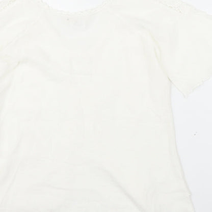 A Costa Womens White   Basic Blouse Size M