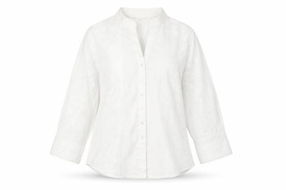 Tuchuzy Womens White Floral  Basic Button-Up Size 12