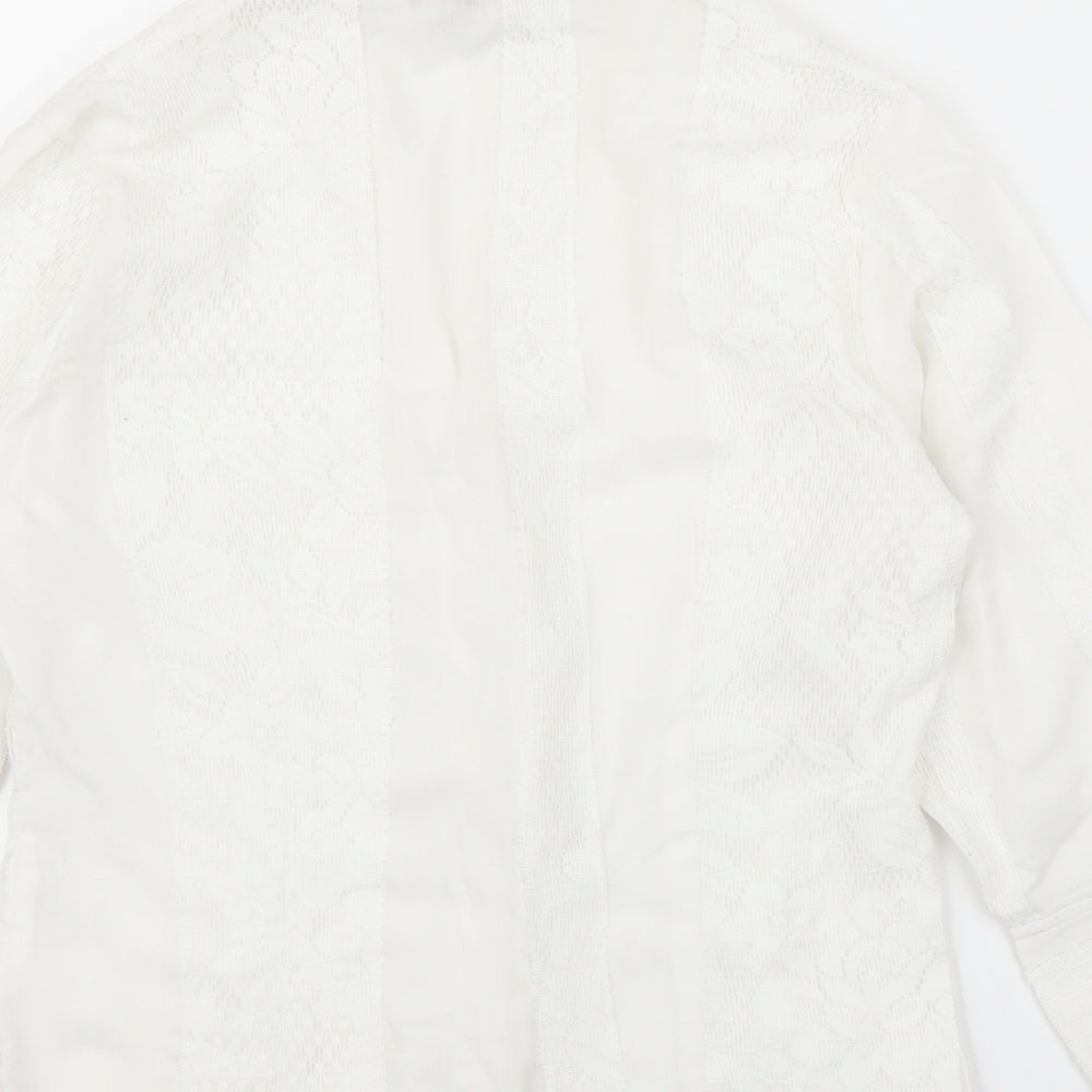 Tuchuzy Womens White Floral  Basic Button-Up Size 12