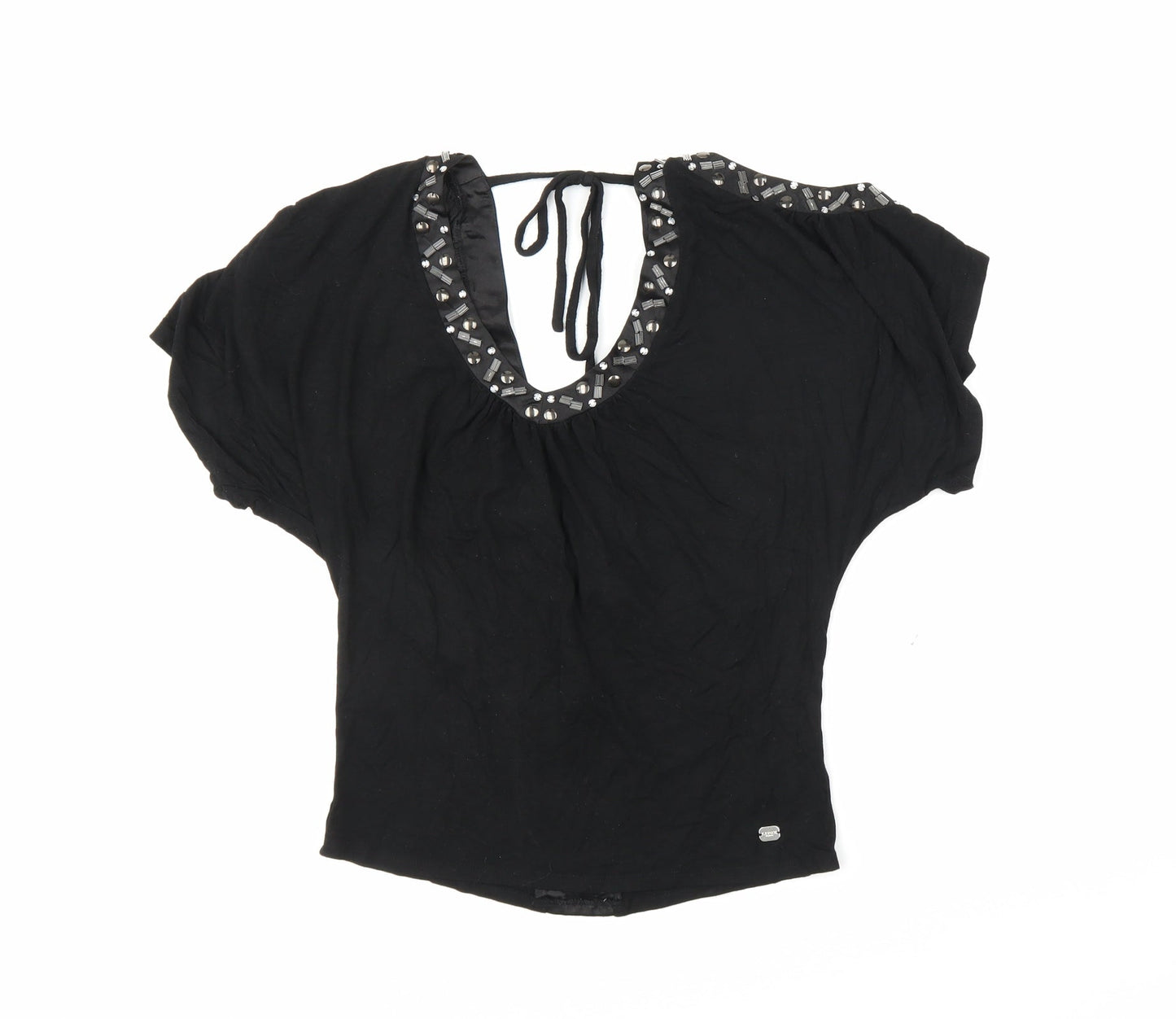 Womens UK Size 8 Lipsy London Black Basic Blouse