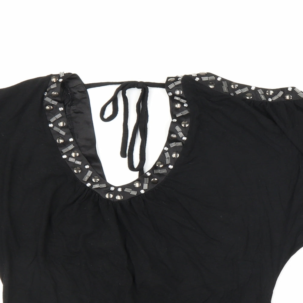 Womens UK Size 8 Lipsy London Black Basic Blouse