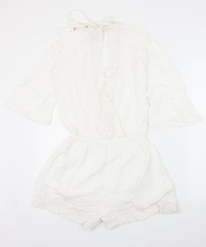 F&F Womens White   Romper One-Piece Size 8