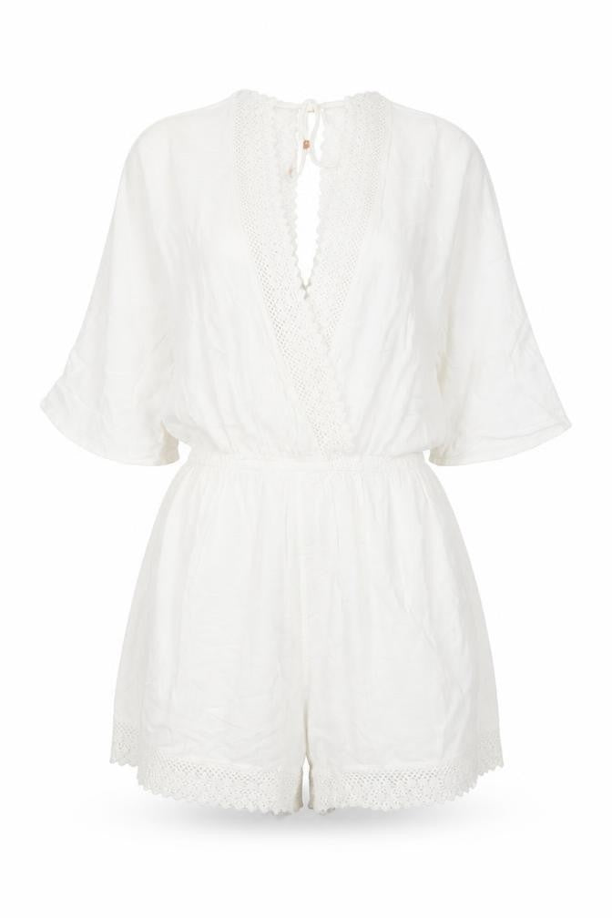 Womens UK Size 8 F&F One-Piece White Romper