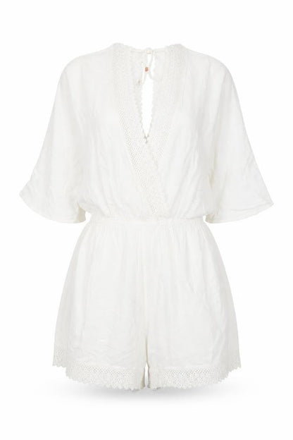 Womens UK Size 8 F&F One-Piece White Romper