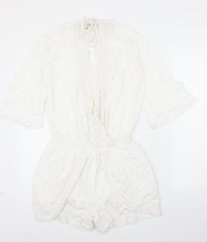 F&F Womens White   Romper One-Piece Size 8