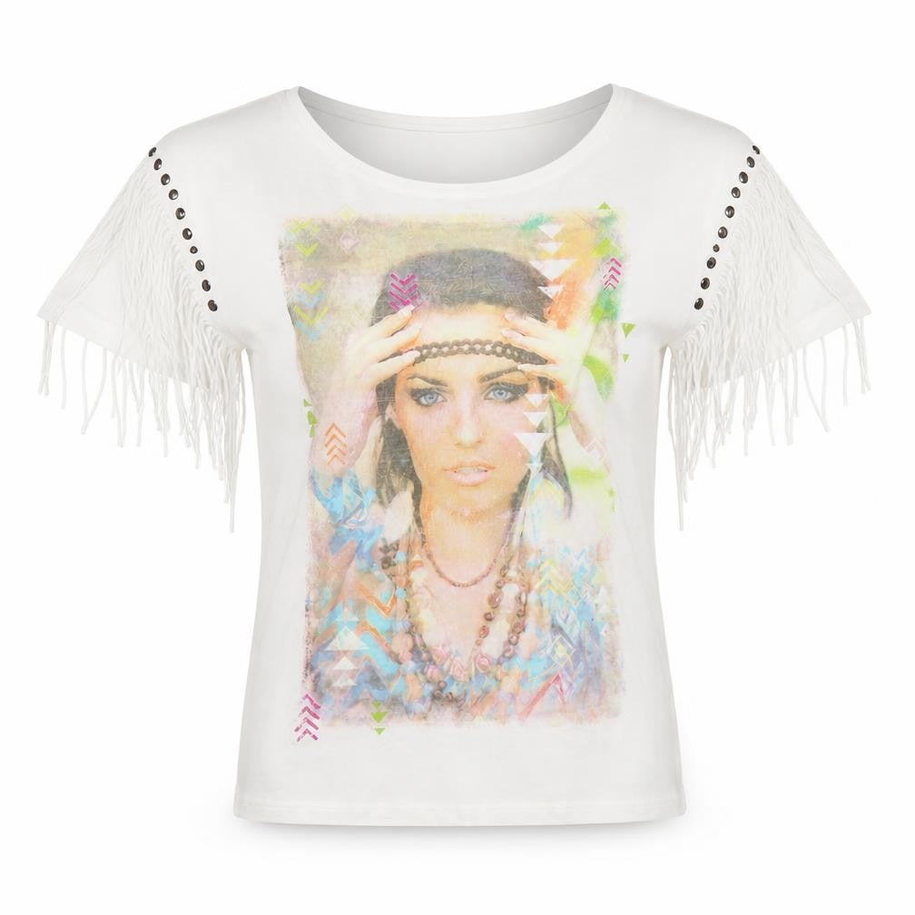 Womens UK Size 8 New Look White Basic T-Shirt