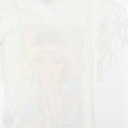 Womens UK Size 8 New Look White Basic T-Shirt