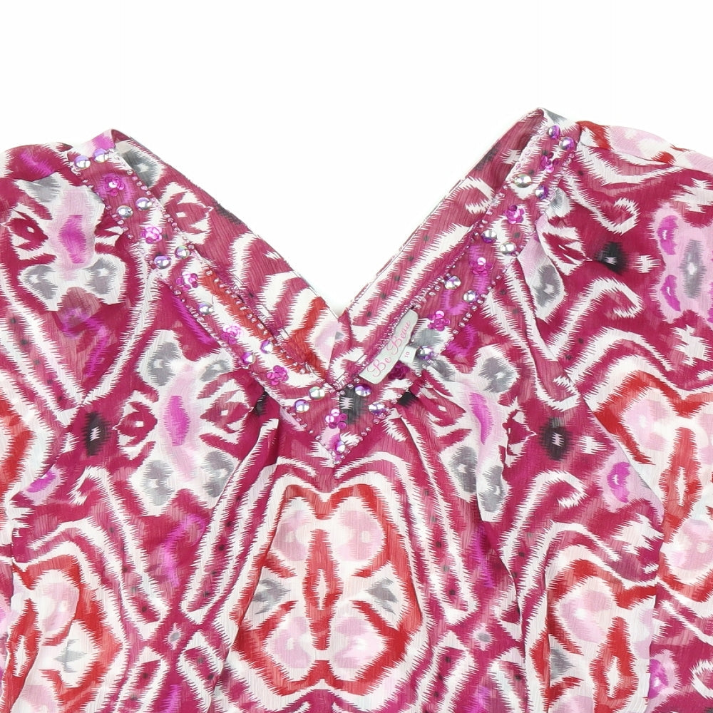 Womens UK Size 10 Be Beau Purple Basic Blouse